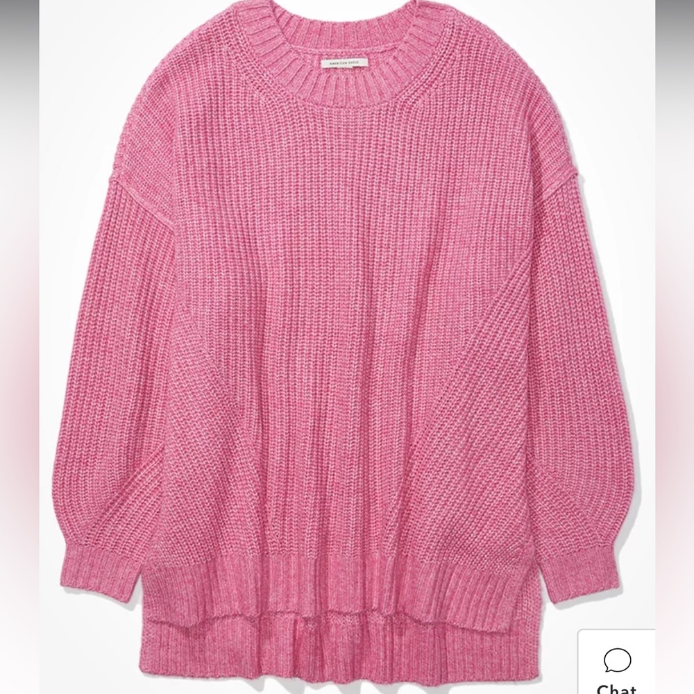 American Eagle Oversized Dreamspun Crew Neck Sweater in Pink